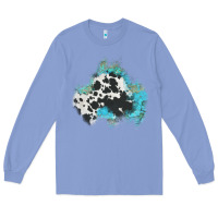 Colony Blue cowhide turquoise patch Long Sleeve Tee - AdoDesignShop