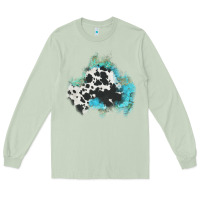 Matcha cowhide turquoise patch Long Sleeve Tee - AdoDesignShop
