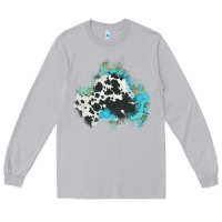 Moon Dust cowhide turquoise patch Long Sleeve Tee - AdoDesignShop