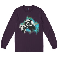 Plum cowhide turquoise patch Long Sleeve Tee - AdoDesignShop