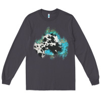 Smoke cowhide turquoise patch Long Sleeve Tee - AdoDesignShop