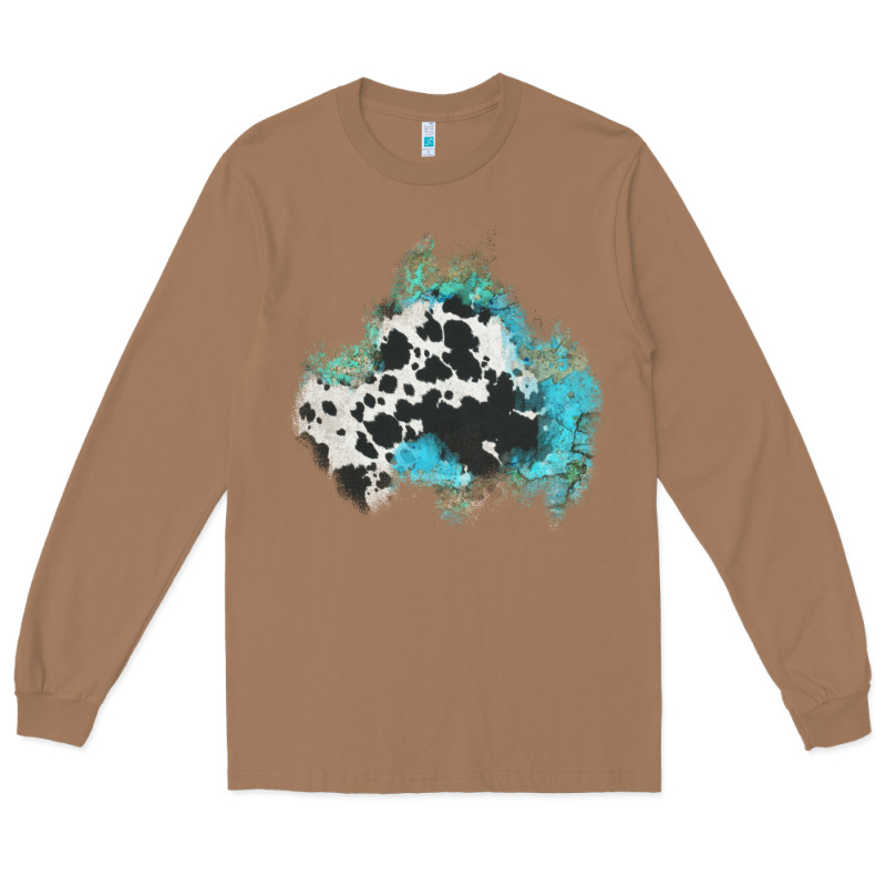 Cowhide Turquoise Patch Long Sleeve Tee by AdoDesignShop | Teevron