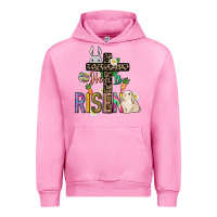 Fuchsia Pink He is risen Easter Day Urban Hoodie - HowdyJamesFarm