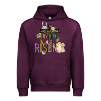 Mauve Wine He is risen Easter Day Urban Hoodie - HowdyJamesFarm