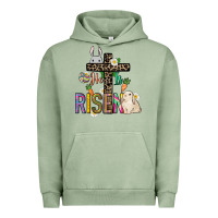 Pigment Oil Green He is risen Easter Day Urban Hoodie - HowdyJamesFarm