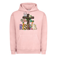 Pigment Salmon He is risen Easter Day Urban Hoodie - HowdyJamesFarm