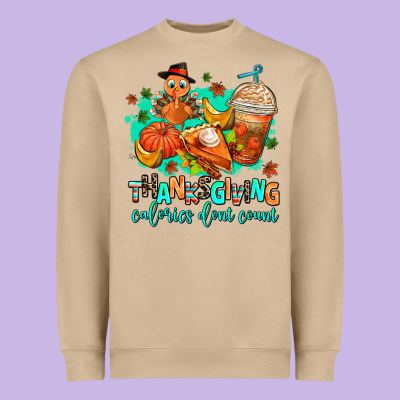 Thanksgiving Calories Dont Count Heavyweight Sweatshirt Designed By Adodesignshop