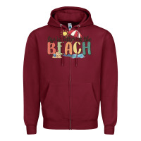 Burgundy life is better at the beach Zipper Hoodie - MaliasSmallBusiness