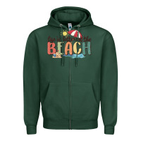 Sports Green life is better at the beach Zipper Hoodie - MaliasSmallBusiness