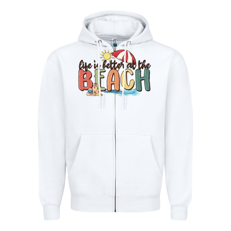 Life Is Better At The Beach Zipper Hoodie by MaliasSmallBusiness | Teevron