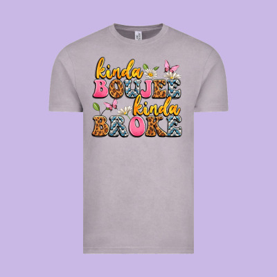 Kinda Boujee Kinda Broke Vintage Tee Designed By Jahusdesignshop