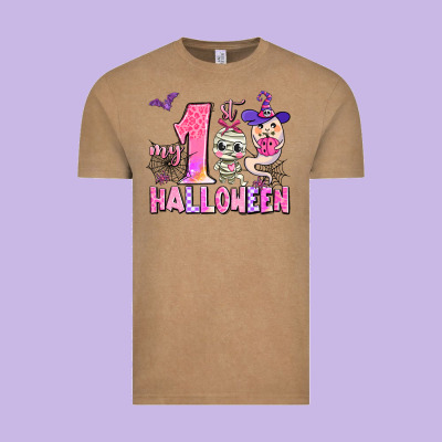 My First Pink Halloween Vintage Tee Designed By Adodesignshop