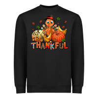 Black thankful pumpkins and turkey Heavyweight Sweatshirt - AdoDesignShop