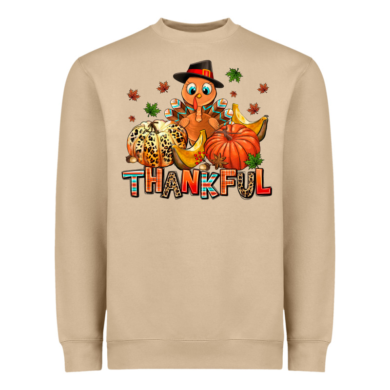 Thankful Pumpkins And Turkey Heavyweight Sweatshirt by AdoDesignShop | Teevron