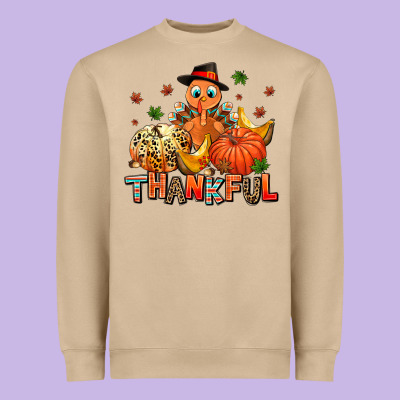 Thankful Pumpkins And Turkey Heavyweight Sweatshirt Designed By Adodesignshop
