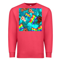 Cardinal Pride lgbtq hands with flag seamless pattern Premium Sweatshirt - BundleAndBundleShop