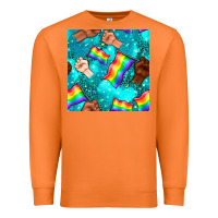 Carrot Pride lgbtq hands with flag seamless pattern Premium Sweatshirt - BundleAndBundleShop
