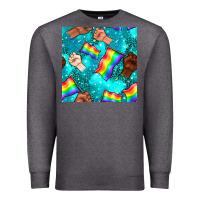 Charcoal Heather Pride lgbtq hands with flag seamless pattern Premium Sweatshirt - BundleAndBundleShop