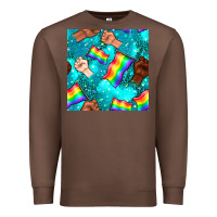 Chestnut Pride lgbtq hands with flag seamless pattern Premium Sweatshirt - BundleAndBundleShop