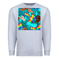 Heather Grey Pride lgbtq hands with flag seamless pattern Premium Sweatshirt - BundleAndBundleShop