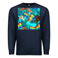 Navy Pride lgbtq hands with flag seamless pattern Premium Sweatshirt - BundleAndBundleShop