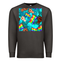 Smoke Pride lgbtq hands with flag seamless pattern Premium Sweatshirt - BundleAndBundleShop