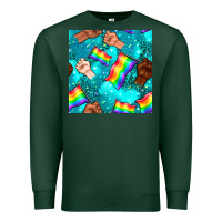 Pride Lgbtq Hands With Flag Seamless Pattern Premium Sweatshirt | Teevron