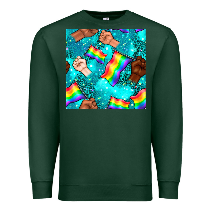 Pride Lgbtq Hands With Flag Seamless Pattern Premium Sweatshirt by BundleAndBundleShop | Teevron