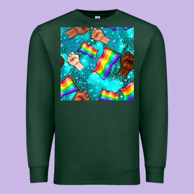 Pride Lgbtq Hands With Flag Seamless Pattern Premium Sweatshirt Designed By Bundleandbundleshop