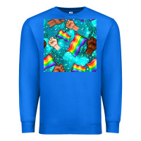 True Royal Pride lgbtq hands with flag seamless pattern Premium Sweatshirt - BundleAndBundleShop