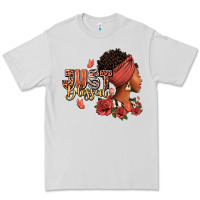 Dove Grey Just blessed afro woman with roses Premium Tee - RanaPortraitStore