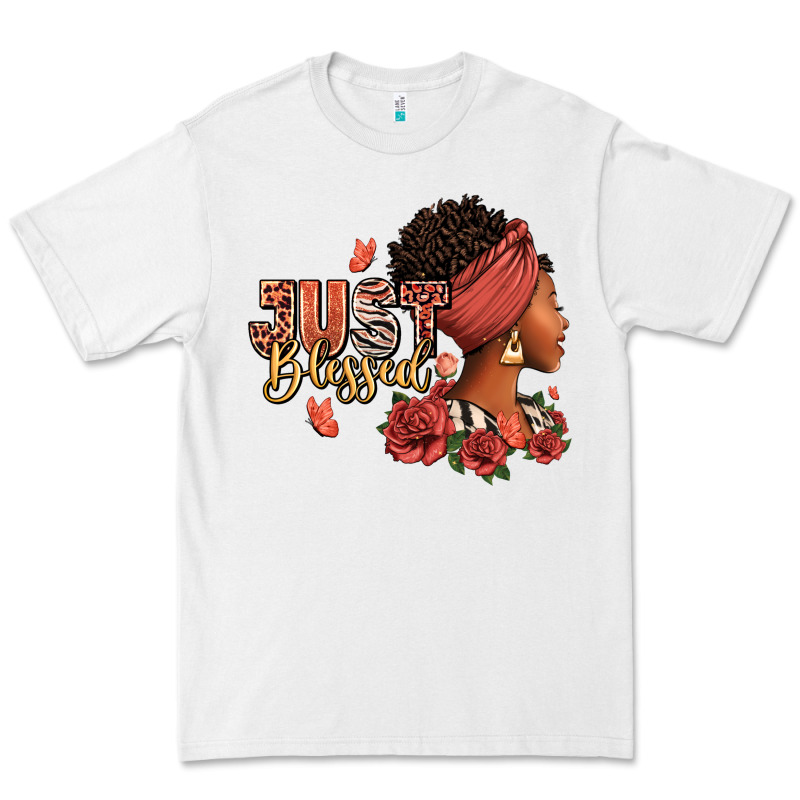 Just Blessed Afro Woman With Roses Premium Tee by RanaPortraitStore | Teevron