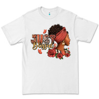 White Just blessed afro woman with roses Premium Tee - RanaPortraitStore