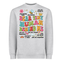 Customized Teacher Dear Tiny Human Behind Me Back Heavyweight Sweatshirt | Teevron
