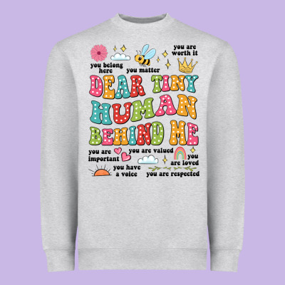 Customized Teacher Dear Tiny Human Behind Me Back Heavyweight Sweatshirt Designed By Jahusdesignshop