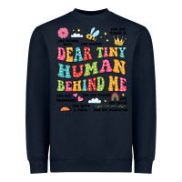 Navy customized teacher dear tiny human behind me back Heavyweight Sweatshirt - JahusDesignShop