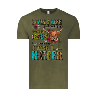Vintage Olive living life somewhere between jesus take the wheel Vintage Tee - JahusDesignShop