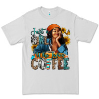 Dove Grey Just a girl who loves coffee Premium Tee - RanaPortraitStore