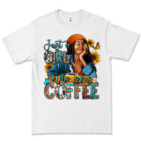 White Just a girl who loves coffee Premium Tee - RanaPortraitStore