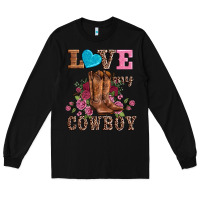 Black valentines day love my cowboy Long Sleeve Tee - AdoDesignShop