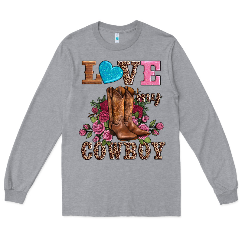 Valentines Day Love My Cowboy Long Sleeve Tee by AdoDesignShop | Teevron
