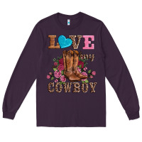 Plum valentines day love my cowboy Long Sleeve Tee - AdoDesignShop