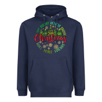 Navy Christmas Vibes Heavyweight Hoodie - MaliasSmallBusiness