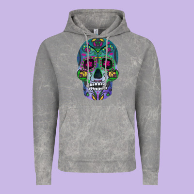 Sugar Skull Vintage Hoodie Designed By Fadigitalartstudio
