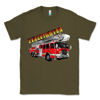 Army Green firefighter fire truck Classic Tee - Artiststas