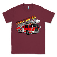 Burgundy firefighter fire truck Classic Tee - Artiststas
