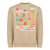 Mushroom customized teacher dear tiny human behind me back Heavyweight Sweatshirt - JahusDesignShop