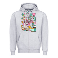 Heather Grey can't talk right now doing mama stay at home stuff Zipper Hoodie - MaliasSmallBusiness
