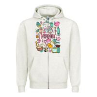 Oatmeal Heather can't talk right now doing mama stay at home stuff Zipper Hoodie - MaliasSmallBusiness