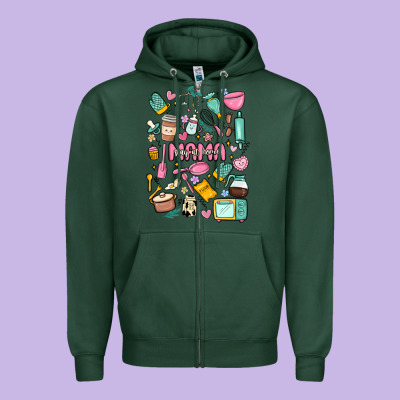 Can't Talk Right Now Doing Mama Stay At Home Stuff Zipper Hoodie Designed By Maliassmallbusiness